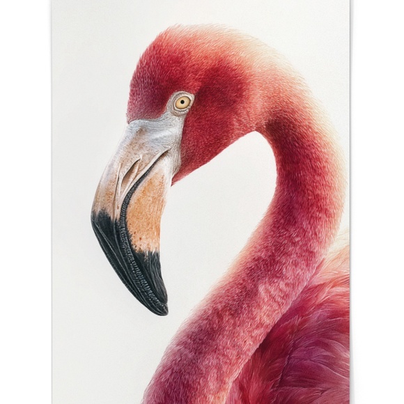 Watercolor Flamingo Wall Art Print, Unframed - Vibrant Tropical Elegance - Picture 2 of 7